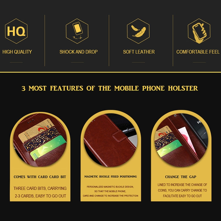 idewei Crazy Horse Texture Horizontal Flip Leather Case with Holder & Card Slots & Wallet, For Fujitsu Arrows RX, For OPPO Reno5 5G, For OPPO Reno5 Pro 5G