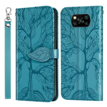 Life of Tree Embossing Pattern Horizontal Flip Leather Case with Holder & Card Slot & Wallet & Photo Frame & Lanyard, For Xiaomi Redmi 9C, For Xiaomi Mi 10 Lite 5G, For Xiaomi Poco X3