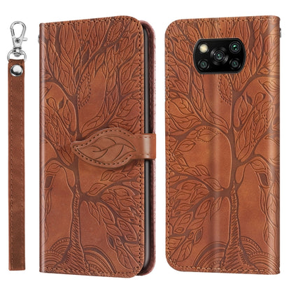 Life of Tree Embossing Pattern Horizontal Flip Leather Case with Holder & Card Slot & Wallet & Photo Frame & Lanyard, For Xiaomi Redmi 9C, For Xiaomi Mi 10 Lite 5G, For Xiaomi Poco X3