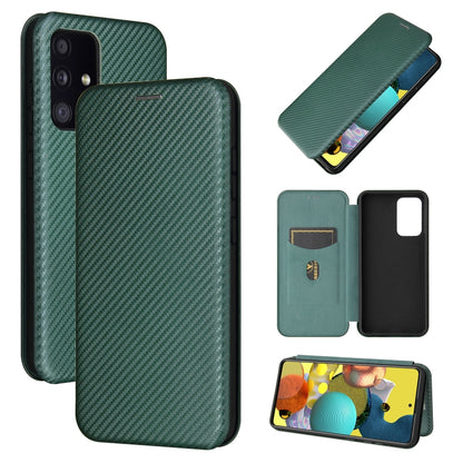Carbon Fiber Texture Magnetic Horizontal Flip TPU + PC + PU Leather Case with Card Slot, For Samsung Galaxy A52 5G, For Samsung Galaxy A72 5G, For OPPO Reno5 Pro 5G, For Cubot X30