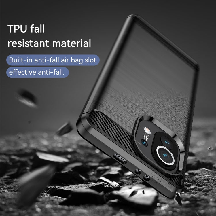 Brushed Texture Carbon Fiber TPU Case, For Xiaomi Mi 11