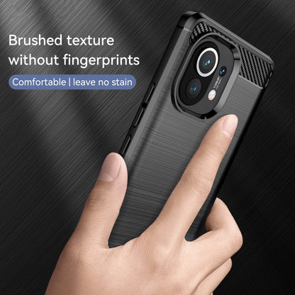 Brushed Texture Carbon Fiber TPU Case, For Xiaomi Mi 11