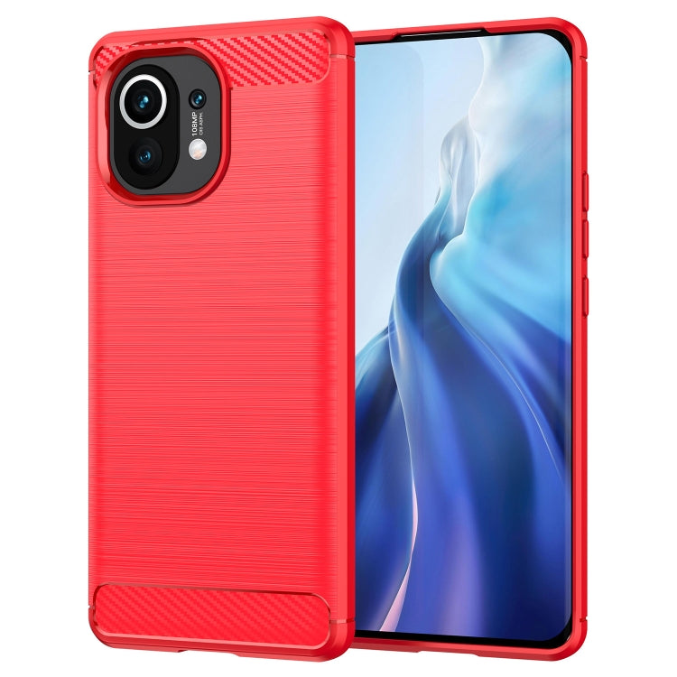 Brushed Texture Carbon Fiber TPU Case, For Xiaomi Mi 11