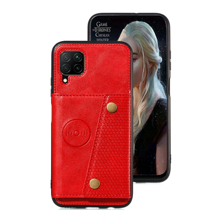 Double Buckle PU + TPU Shockproof Magnetic Protective Case with Card Slot & Holder, For Samsung Galaxy A42 5G