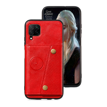 Double Buckle PU + TPU Shockproof Magnetic Protective Case with Card Slot & Holder, For Samsung Galaxy A42 5G