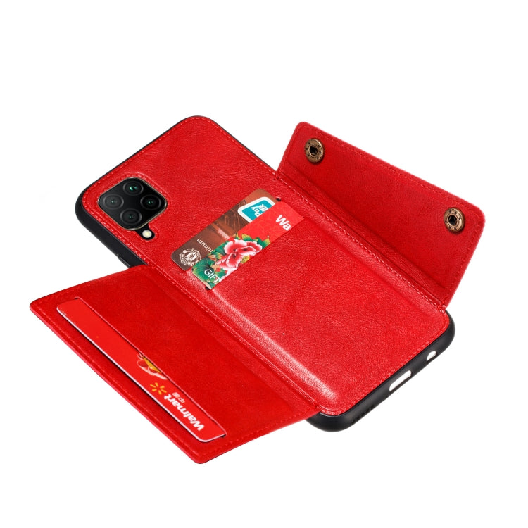 Double Buckle PU + TPU Shockproof Magnetic Protective Case with Card Slot & Holder, For Samsung Galaxy A42 5G