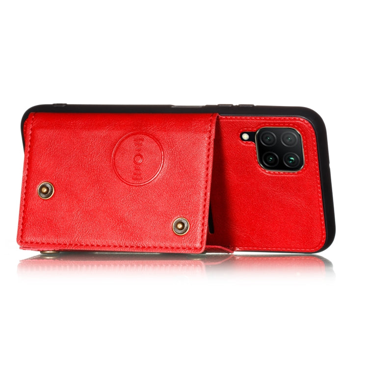 Double Buckle PU + TPU Shockproof Magnetic Protective Case with Card Slot & Holder, For Samsung Galaxy A42 5G