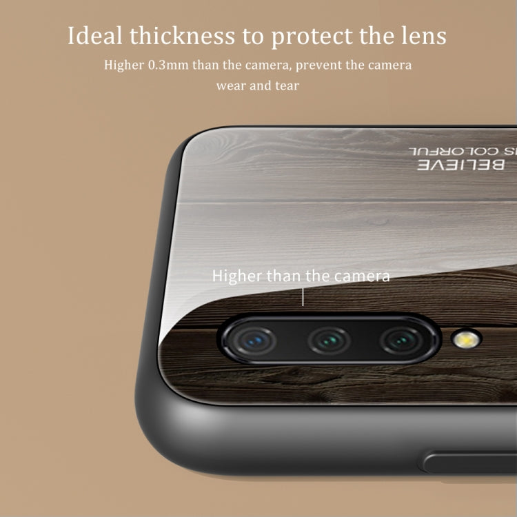 Wood Grain Glass Protective Case, For Xiaomi Mi CC9, For Xiaomi Poco X3 NFC, For Xiaomi Redmi K30 Pro, For Xiaomi Redmi Note 9S