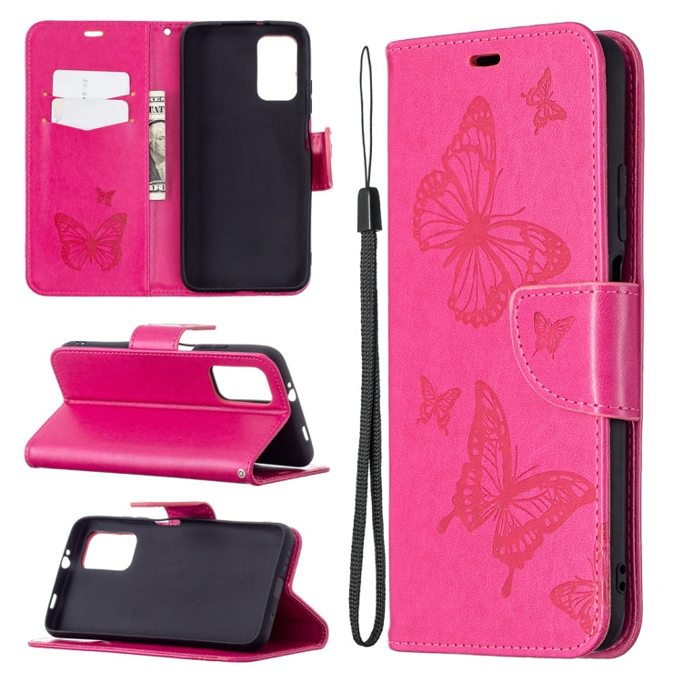 Embossing Two Butterflies Pattern Horizontal Flip PU Leather Case with Holder & Card Slot & Wallet & Lanyard, For Samsung Galaxy A32 5G, For Samsung Galaxy A52 5G / 4G, For Samsung Galaxy A72 5G / 4G, For Xiaomi Poco M3, For Samsung Galaxy A72 5G / 4G 5G