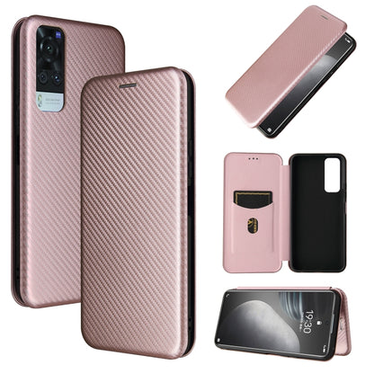 Carbon Fiber Texture Magnetic Horizontal Flip TPU + PC + PU Leather Case with Card Slot, For HTC Desire 21 Pro, For vivo Y51 2020, For OnePlus 9, For UMIDIGI A7S