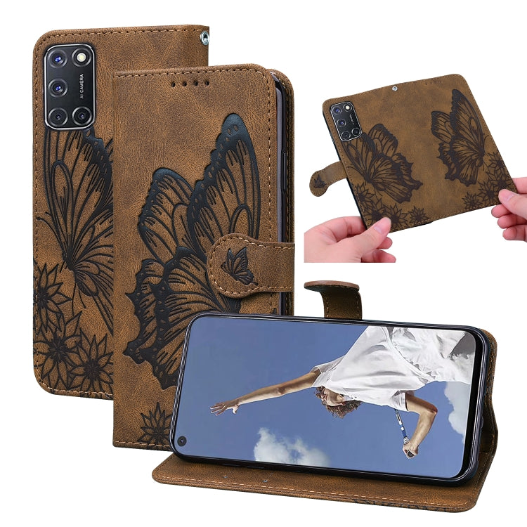 Retro Skin Feel Butterflies Embossing Horizontal Flip Leather Case with Holder & Card Slots & Wallet, For OPPO A52 / A72 / A92, For OPPO A9 (2020), For Huawei P Smart 2021, For Huawei Honor 10X Lite