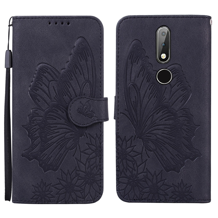 Retro Skin Feel Butterflies Embossing Horizontal Flip Leather Case with Holder & Card Slots & Wallet, For Nokia 2.4, For Nokia 3.4
