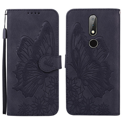 Retro Skin Feel Butterflies Embossing Horizontal Flip Leather Case with Holder & Card Slots & Wallet, For Nokia 2.4, For Nokia 3.4