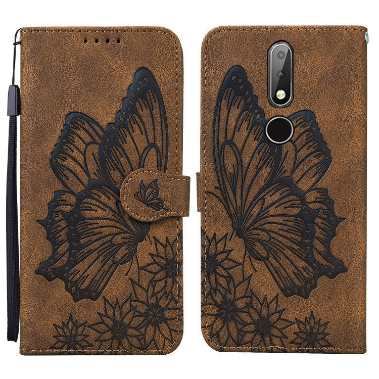 Retro Skin Feel Butterflies Embossing Horizontal Flip Leather Case with Holder & Card Slots & Wallet, For Nokia 2.4, For Nokia 3.4