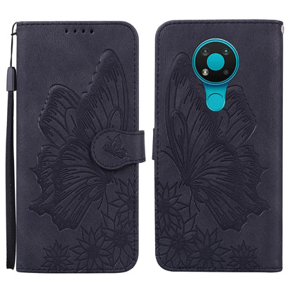 Retro Skin Feel Butterflies Embossing Horizontal Flip Leather Case with Holder & Card Slots & Wallet, For Nokia 2.4, For Nokia 3.4