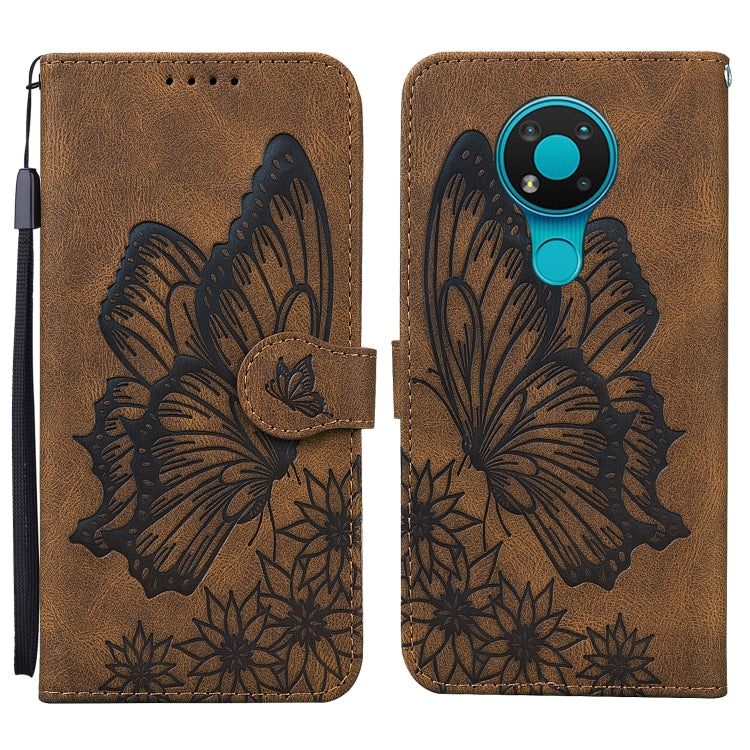 Retro Skin Feel Butterflies Embossing Horizontal Flip Leather Case with Holder & Card Slots & Wallet, For Nokia 2.4, For Nokia 3.4