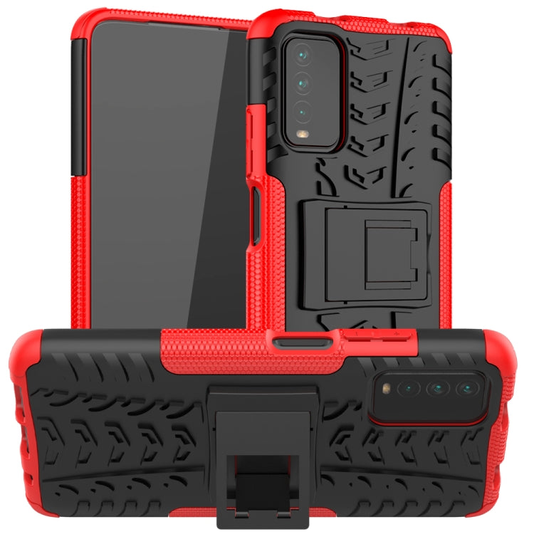 Tire Texture Shockproof TPU+PC Protective Case with Holder, For Samsung Galaxy S21 5G, For Samsung Galaxy S21+ 5G, For Samsung Galaxy S21 Ultra 5G, For Xiaomi Poco M3 /Redmi Note 9 4G