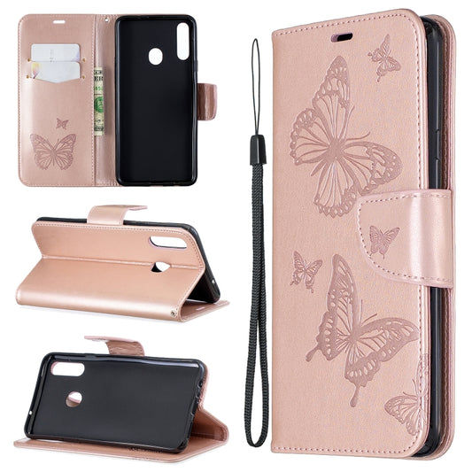 Two Butterflies Embossing Pattern Horizontal Flip Leather Case with Holder & Card Slot & Wallet & Lanyard, For Huawei Mate 30 Lite, For Huawei Mate 30 Pro, For Galaxy A10s, For Galaxy A20s, For Xiaomi Redmi Note 8, For Xiaomi Redmi Note 8 Pro