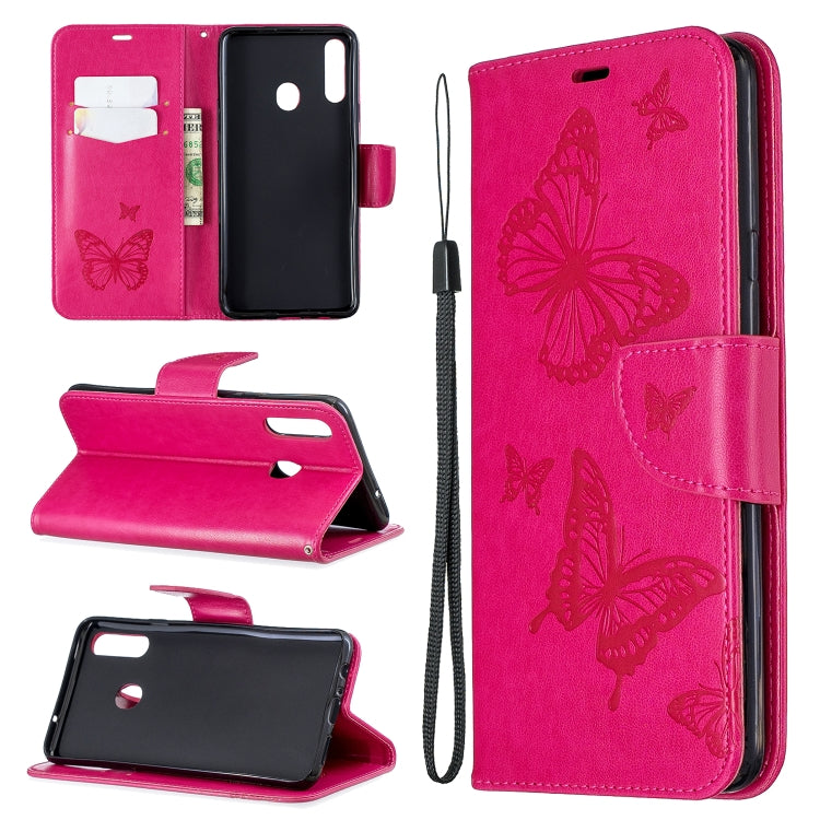 Two Butterflies Embossing Pattern Horizontal Flip Leather Case with Holder & Card Slot & Wallet & Lanyard, For Huawei Mate 30 Lite, For Huawei Mate 30 Pro, For Galaxy A10s, For Galaxy A20s, For Xiaomi Redmi Note 8, For Xiaomi Redmi Note 8 Pro