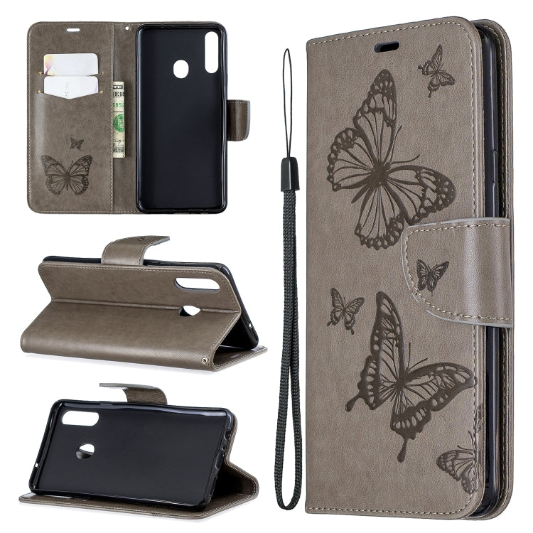 Two Butterflies Embossing Pattern Horizontal Flip Leather Case with Holder & Card Slot & Wallet & Lanyard, For Huawei Mate 30 Lite, For Huawei Mate 30 Pro, For Galaxy A10s, For Galaxy A20s, For Xiaomi Redmi Note 8, For Xiaomi Redmi Note 8 Pro