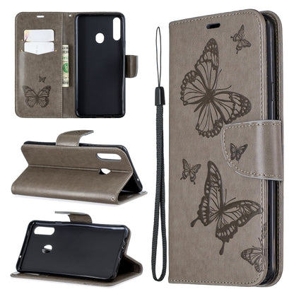 Two Butterflies Embossing Pattern Horizontal Flip Leather Case with Holder & Card Slot & Wallet & Lanyard, For Huawei Mate 30 Lite, For Huawei Mate 30 Pro, For Galaxy A10s, For Galaxy A20s, For Xiaomi Redmi Note 8, For Xiaomi Redmi Note 8 Pro