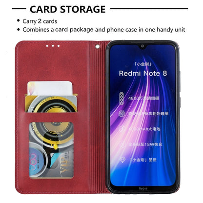 Rhombus Texture Horizontal Flip Magnetic Leather Case with Holder & Card Slots, For Xiaomi Redmi Note 8, For Xiaomi Redmi Note 8 Pro
