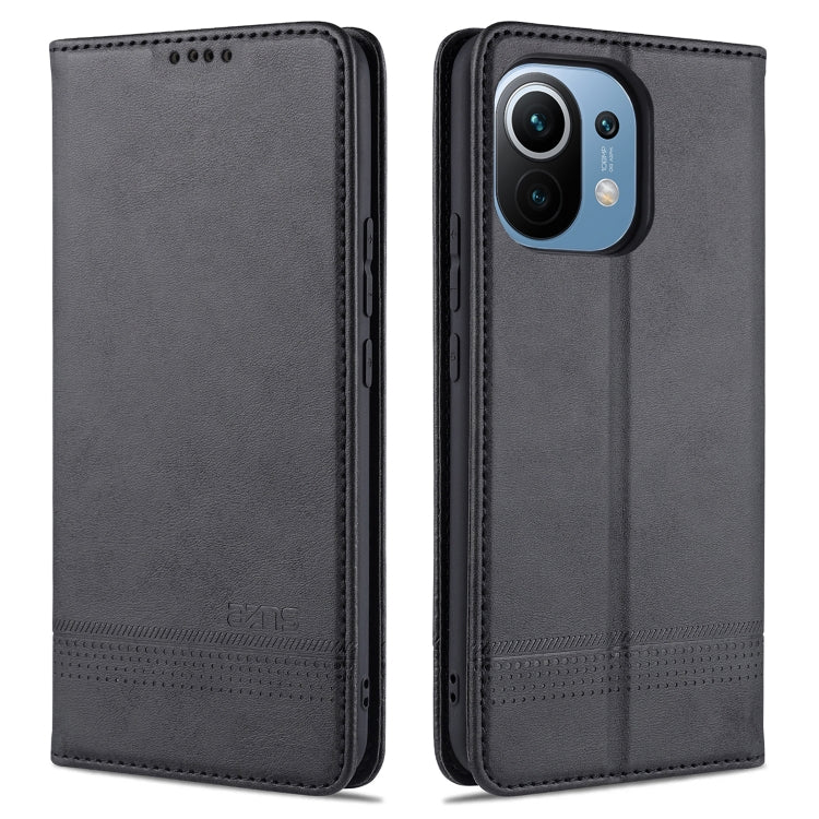 AZNS Magnetic Calf Texture Horizontal Flip Leather Case with Card Slots & Holder & Wallet, For Xiaomi Mi 11