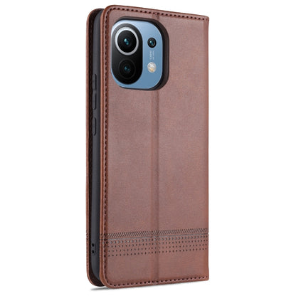 AZNS Magnetic Calf Texture Horizontal Flip Leather Case with Card Slots & Holder & Wallet, For Xiaomi Mi 11