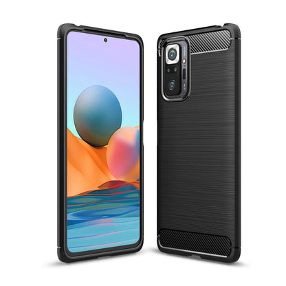 Brushed Texture Carbon Fiber TPU Case, For Xiaomi Redmi Note 10 Pro