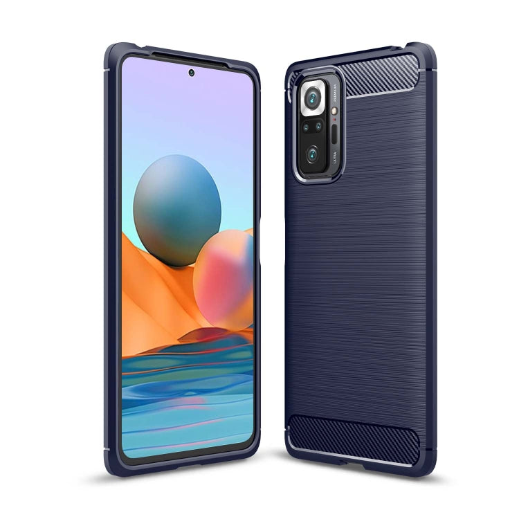 Brushed Texture Carbon Fiber TPU Case, For Xiaomi Redmi Note 10 Pro