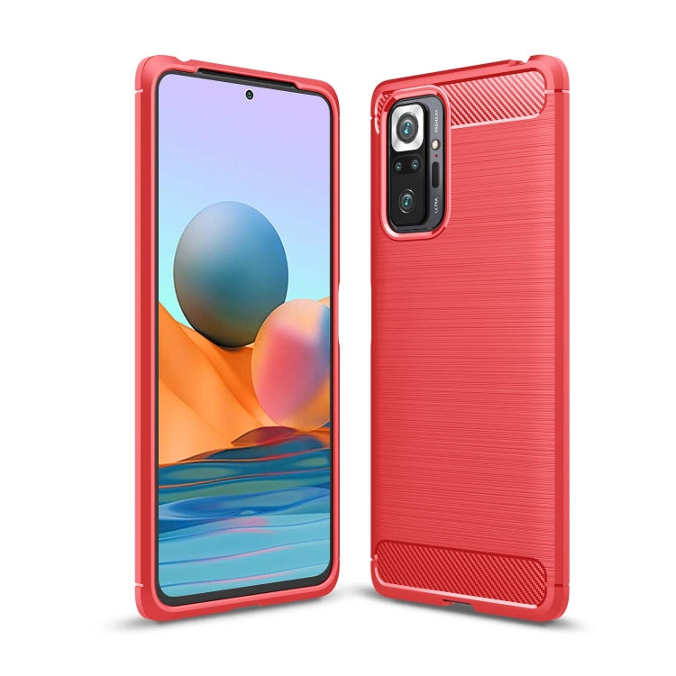 Brushed Texture Carbon Fiber TPU Case, For Xiaomi Redmi Note 10 Pro