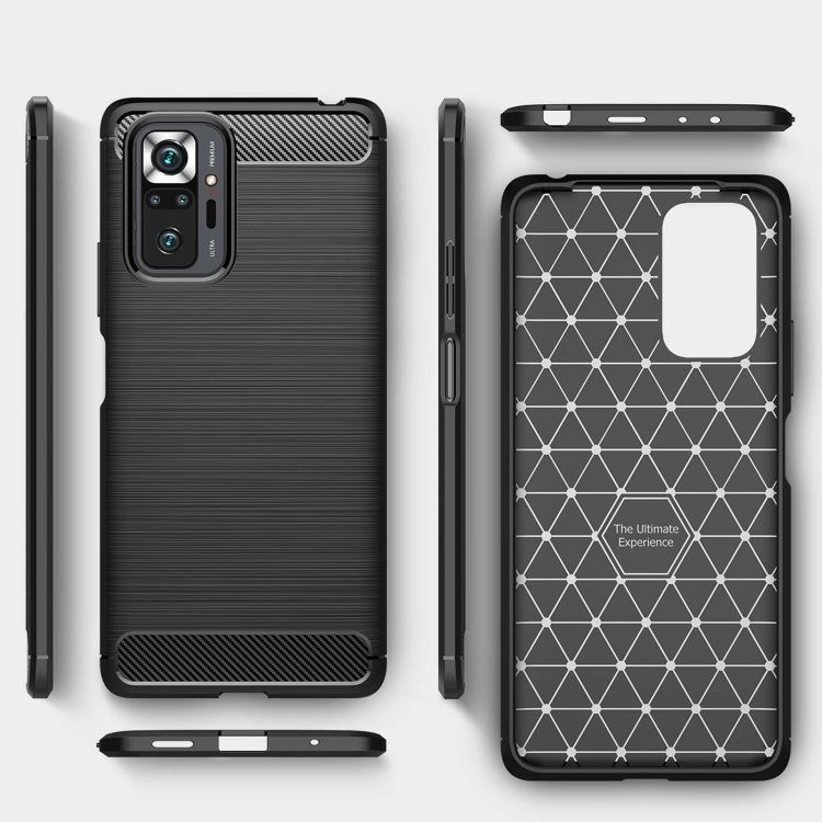 Brushed Texture Carbon Fiber TPU Case, For Xiaomi Redmi Note 10 Pro