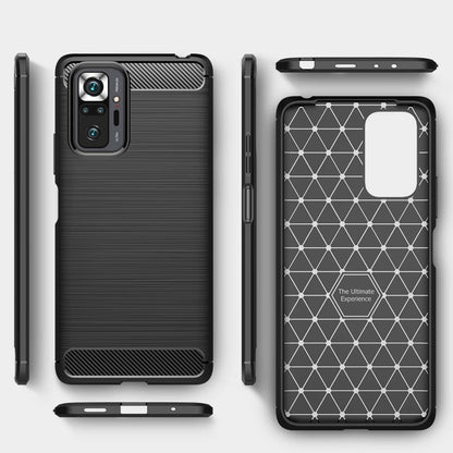 Brushed Texture Carbon Fiber TPU Case, For Xiaomi Redmi Note 10 Pro
