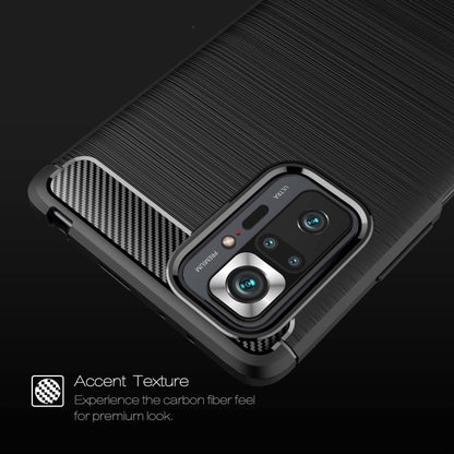 Brushed Texture Carbon Fiber TPU Case, For Xiaomi Redmi Note 10 Pro