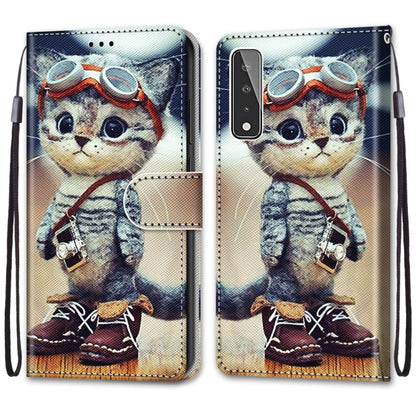 Coloured Drawing Cross Texture Horizontal Flip PU Leather Case with Holder & Card Slots & Wallet & Lanyard, For LG Stylo 7 5G, For Huawei Y9a