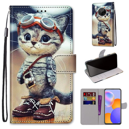 Coloured Drawing Cross Texture Horizontal Flip PU Leather Case with Holder & Card Slots & Wallet & Lanyard, For LG Stylo 7 5G, For Huawei Y9a