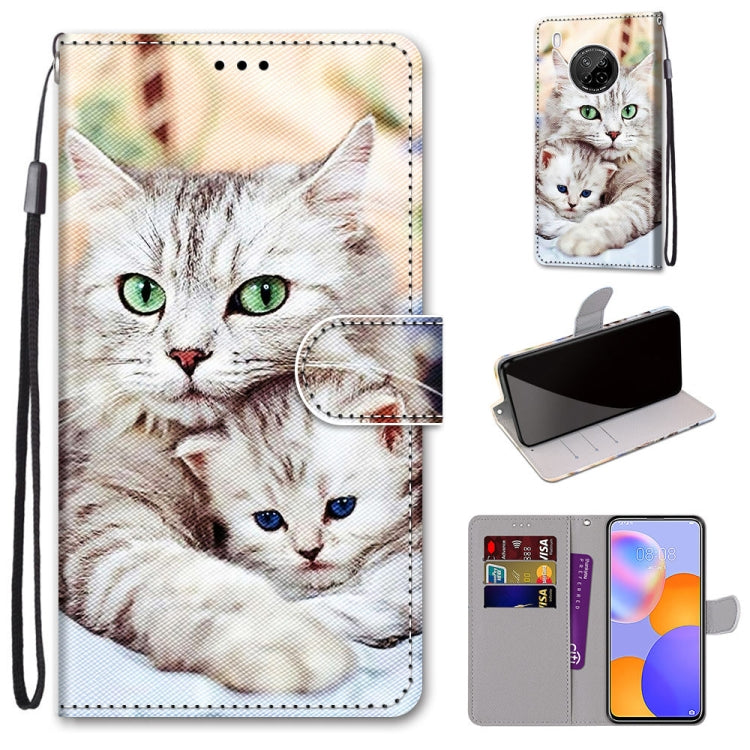 Coloured Drawing Cross Texture Horizontal Flip PU Leather Case with Holder & Card Slots & Wallet & Lanyard, For LG Stylo 7 5G, For Huawei Y9a