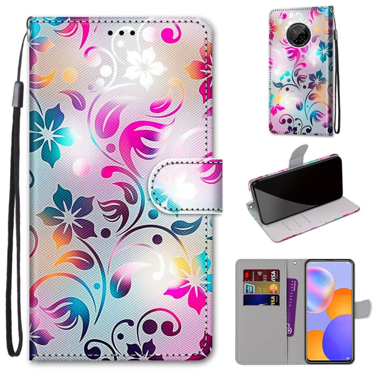 Coloured Drawing Cross Texture Horizontal Flip PU Leather Case with Holder & Card Slots & Wallet & Lanyard, For LG Stylo 7 5G, For Huawei Y9a