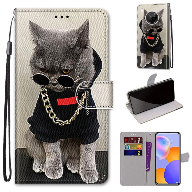 Coloured Drawing Cross Texture Horizontal Flip PU Leather Case with Holder & Card Slots & Wallet & Lanyard, For LG Stylo 7 5G, For Huawei Y9a