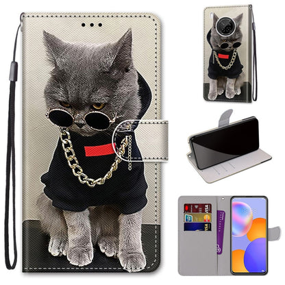 Coloured Drawing Cross Texture Horizontal Flip PU Leather Case with Holder & Card Slots & Wallet & Lanyard, For LG Stylo 7 5G, For Huawei Y9a