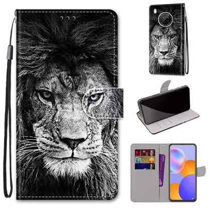 Coloured Drawing Cross Texture Horizontal Flip PU Leather Case with Holder & Card Slots & Wallet & Lanyard, For LG Stylo 7 5G, For Huawei Y9a