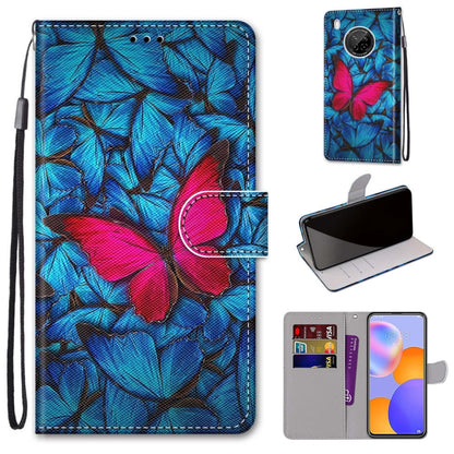 Coloured Drawing Cross Texture Horizontal Flip PU Leather Case with Holder & Card Slots & Wallet & Lanyard, For LG Stylo 7 5G, For Huawei Y9a