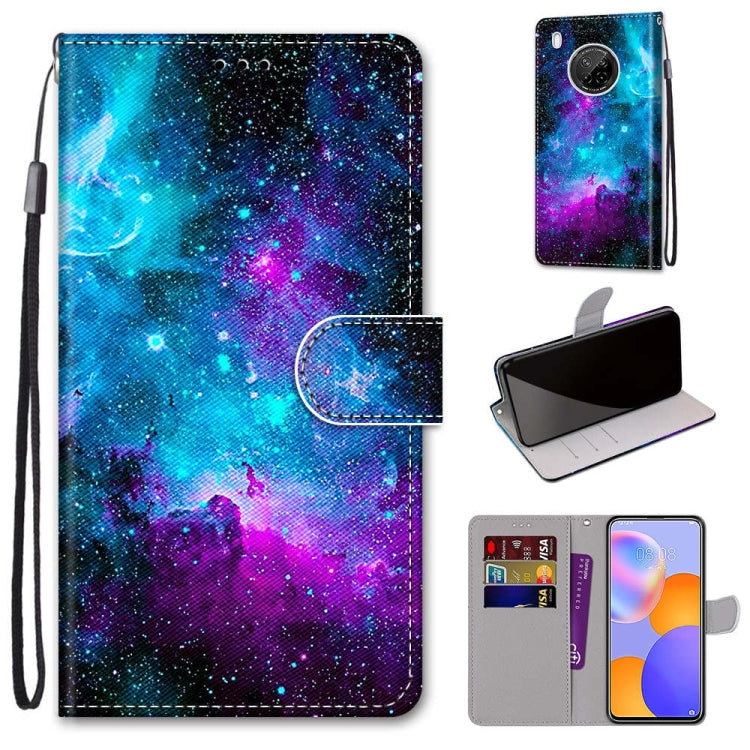 Coloured Drawing Cross Texture Horizontal Flip PU Leather Case with Holder & Card Slots & Wallet & Lanyard, For LG Stylo 7 5G, For Huawei Y9a