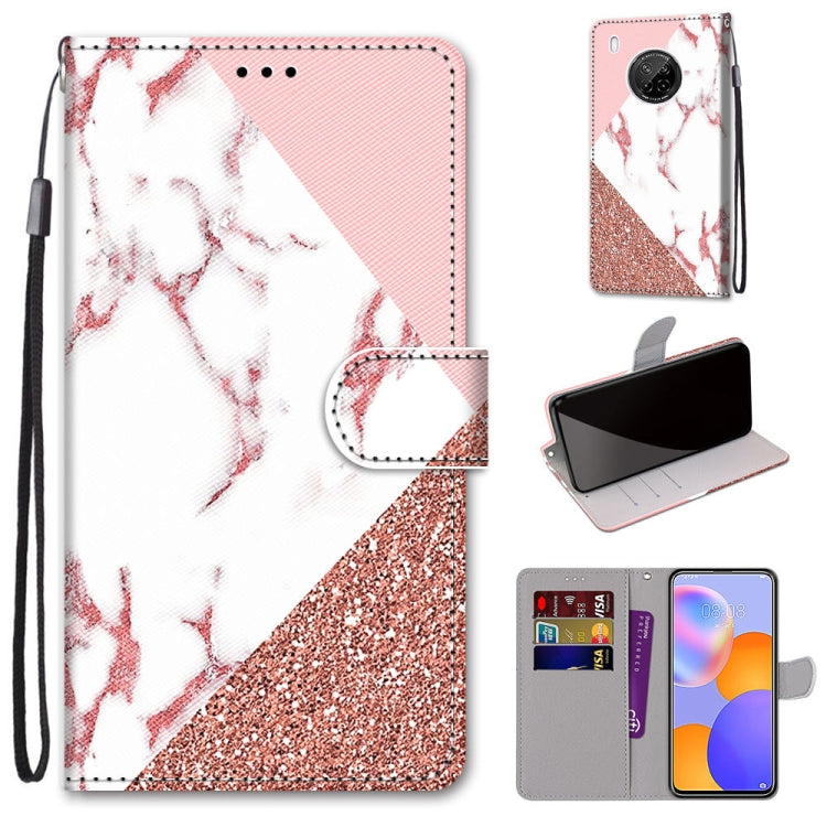 Coloured Drawing Cross Texture Horizontal Flip PU Leather Case with Holder & Card Slots & Wallet & Lanyard, For LG Stylo 7 5G, For Huawei Y9a