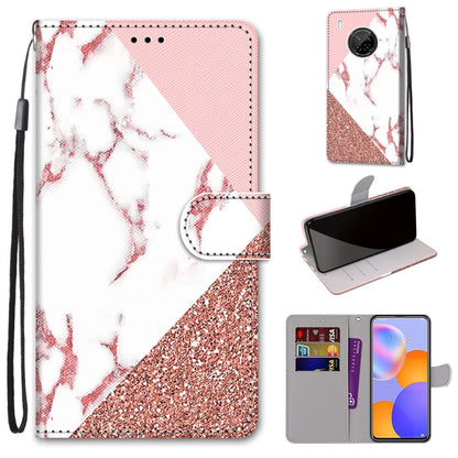 Coloured Drawing Cross Texture Horizontal Flip PU Leather Case with Holder & Card Slots & Wallet & Lanyard, For LG Stylo 7 5G, For Huawei Y9a