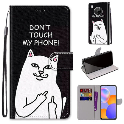 Coloured Drawing Cross Texture Horizontal Flip PU Leather Case with Holder & Card Slots & Wallet & Lanyard, For LG Stylo 7 5G, For Huawei Y9a