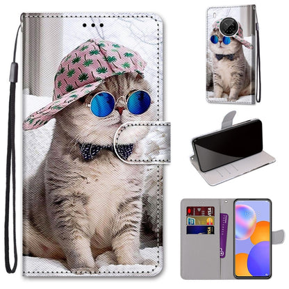 Coloured Drawing Cross Texture Horizontal Flip PU Leather Case with Holder & Card Slots & Wallet & Lanyard, For LG Stylo 7 5G, For Huawei Y9a