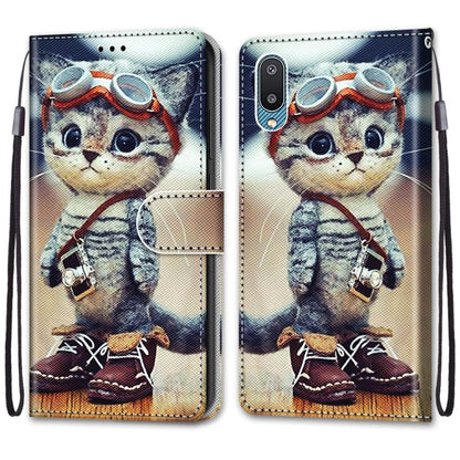 Coloured Drawing Cross Texture Horizontal Flip PU Leather Case with Holder & Card Slots & Wallet & Lanyard, For Samsung Galaxy A02 / M02