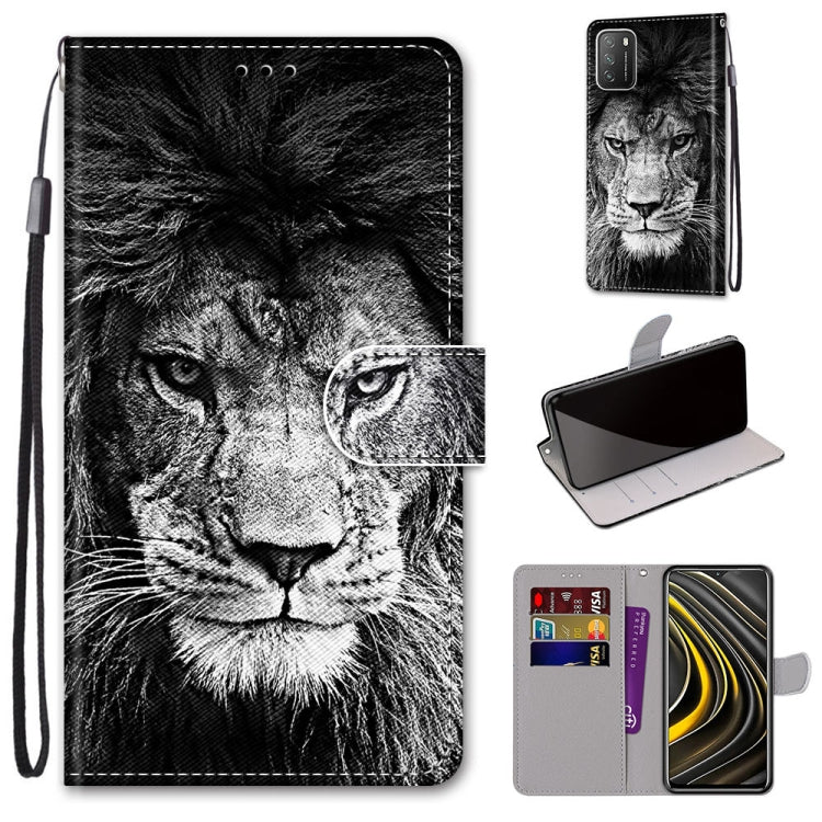Coloured Drawing Cross Texture Horizontal Flip PU Leather Case with Holder & Card Slots & Wallet & Lanyard, For Xiaomi Poco M3