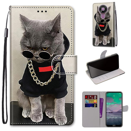 Coloured Drawing Cross Texture Horizontal Flip PU Leather Case with Holder & Card Slots & Wallet & Lanyard, For Nokia 3.4